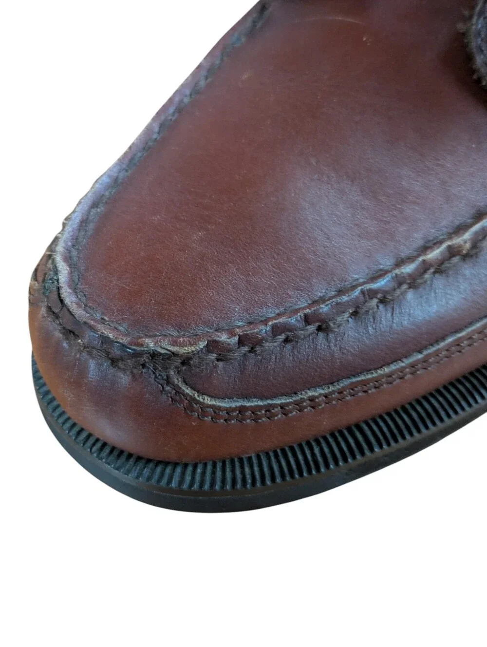 Bass Harry Leather Moccasin Boat Shoe Brown Size 10 M